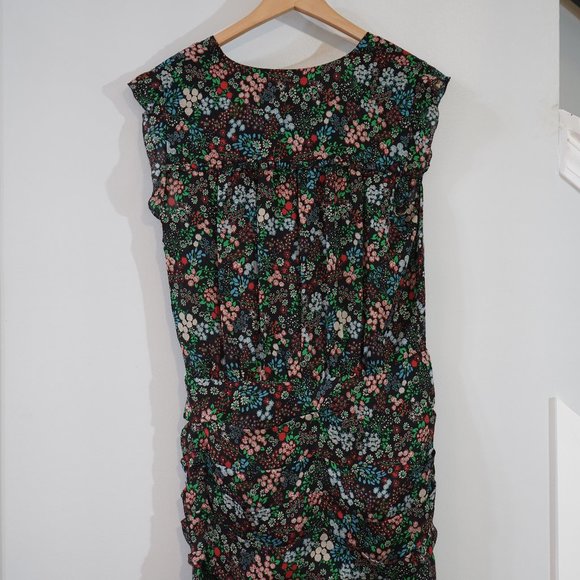 Veronica Beard Black Floral Print Silk Dress Size 8 - Picture 12 of 14